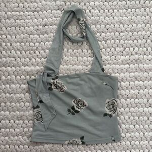 Strapless top with scarf attached